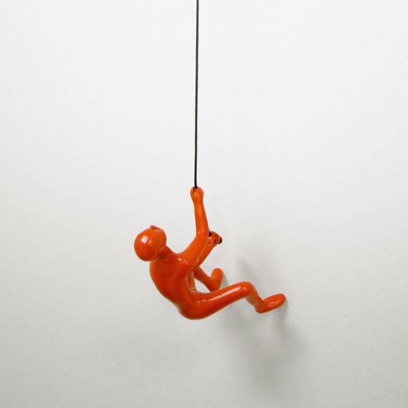 Climbing Man Home Decor Classic Wall-Art Sculpture | 1-Piece | Orange - Picture 2 of 5